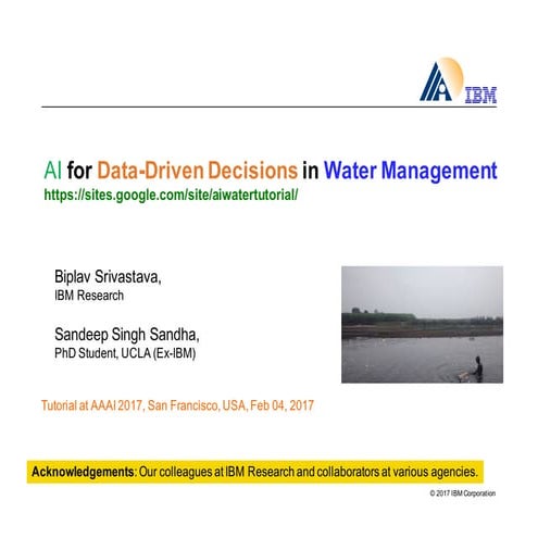 AI for Data-­Driven Decisions in Water Management