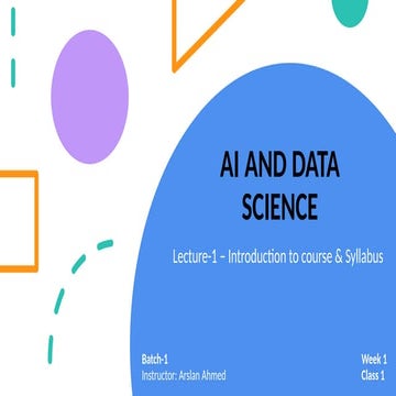 Artificial Intelligence and Data Science AI and data science are interconnect...