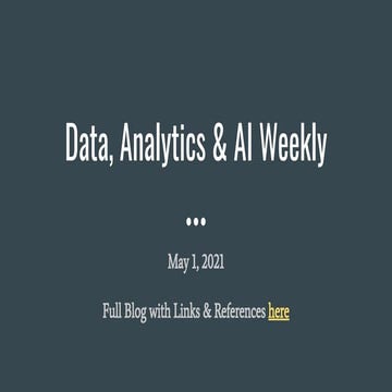 AI Weekly - May 1, 2021