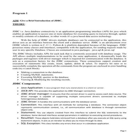 Advance Java Practical file | PDF