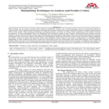 The International Journal of Engineering and Science (IJES)