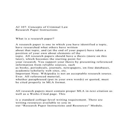 AJ 107 Concepts of Criminal Law Research Paper Instructio.docx