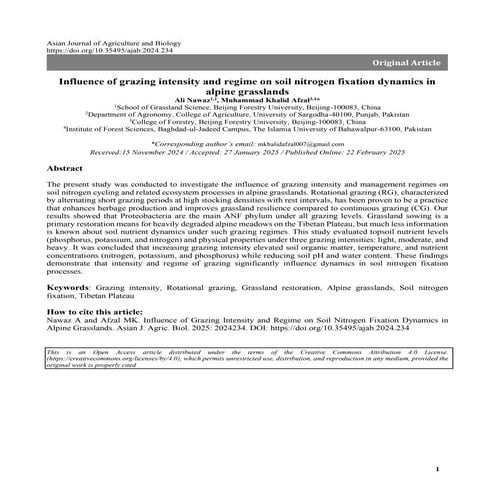 Influence of grazing intensity and regime on soil nitrogen fixation dynamics ...