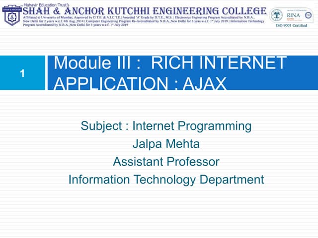 Rich Internet Application : Ajax introduction