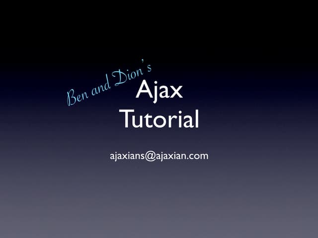 Ajax tutorial