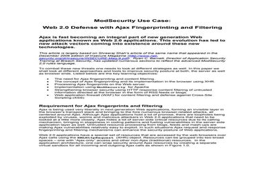 Ajax Fingerprinting Filtering Wth Mod Security2