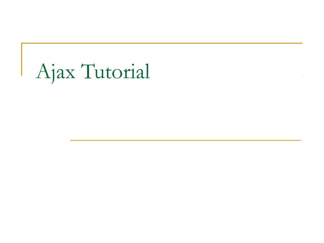 Ajax tutorial 1