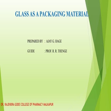 glass as packaging material