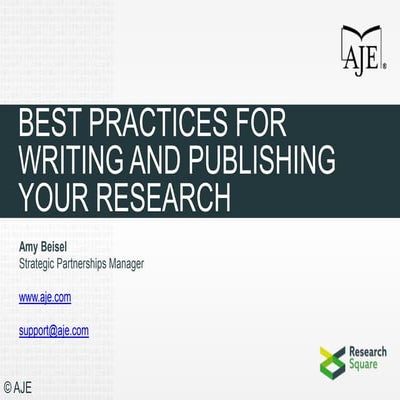 AJE Best Practices Workshop USP