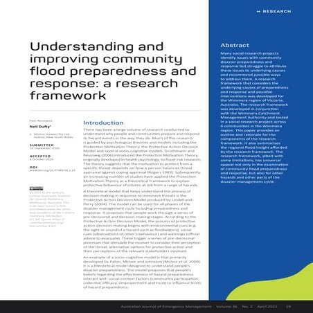 Towards a Cognitive Motivational Model for Flood Risk Communication | PDF