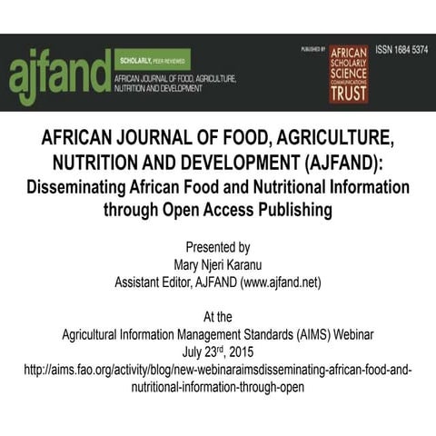 AJFAND: Disseminating African Food and Nutritional Information through Open A...