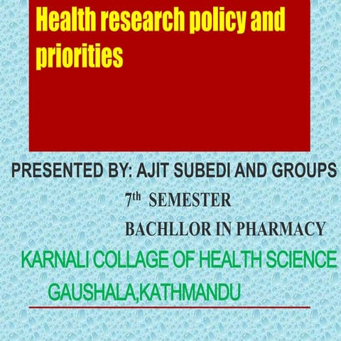 Ajitdaa health research policy and