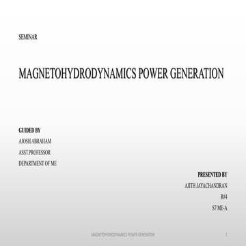 magnetohydrodynamic power generation