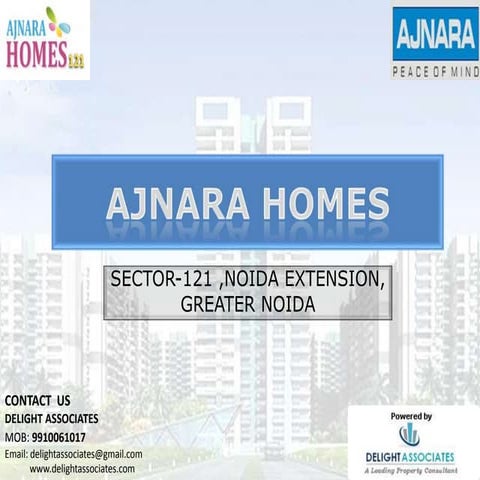 Ajnara Homes in Sector-121 Noida -  2,3 BHK Booking @ 9910061017