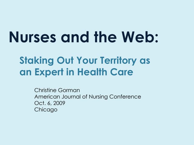 Nurses and the Web