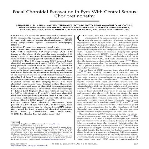 Focal choroidal excavation in eyes with central serous chorioretinopathy