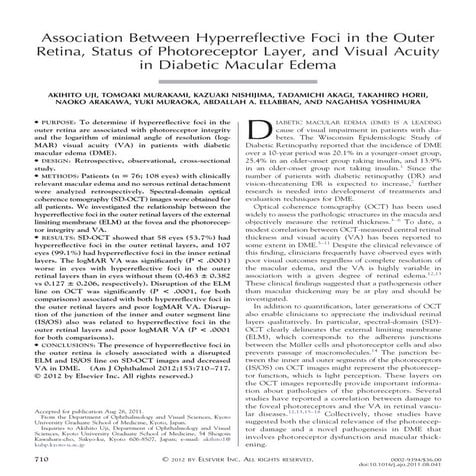 Hyprereflective foci in Diabetic Macular edema 