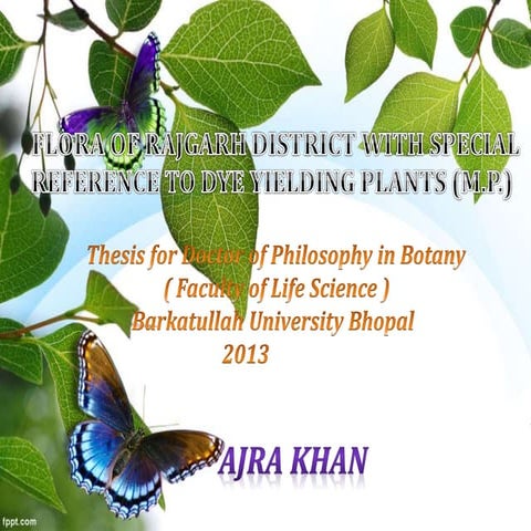 Dye and Yielding Plants M.P. Dr. Azra khan PH.D. Research  Paper 