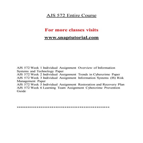 Ajs 572  Enhance teaching / snaptutorial.com