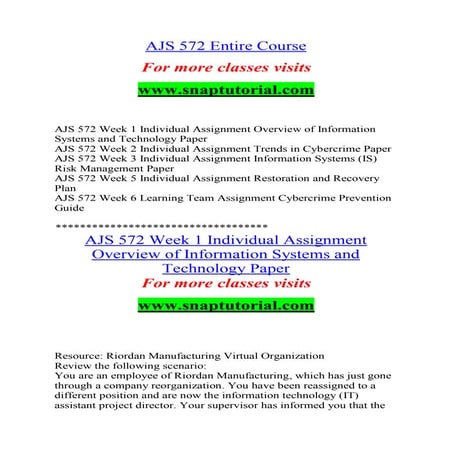 Ajs 572  Exceptional Education / snaptutorial.com