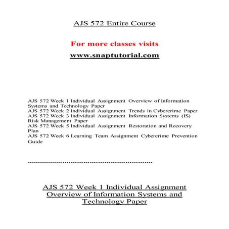 AJS 572   Exceptional Education - snaptutorial.com