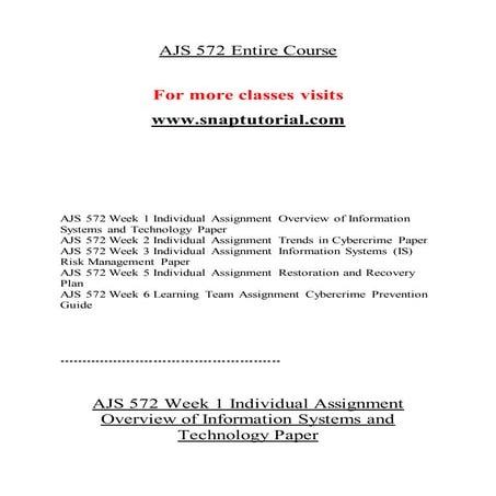 AJS 572   Education Organization -- snaptutorial.com