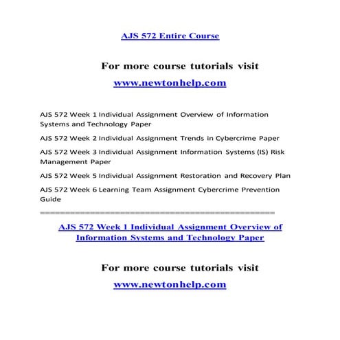 AJS 572 Expect Success/newtonhelp.com