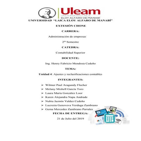 Ajuste contable unidad 4