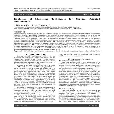 Evolution of Modelling Techniques for Service Oriented Architecture