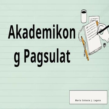 Akademikong Pagsulat Para sa Ikalabindalawang Baitang | PPTX