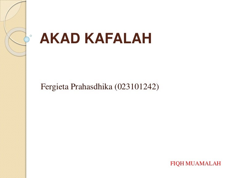 Fiqh Muamalah Akad Kafalah