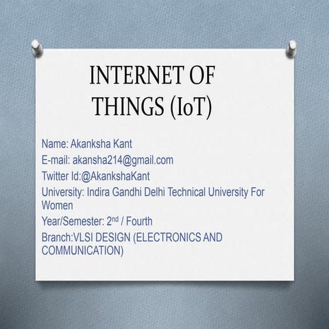 IoT and Machine Learning | PPTX