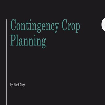 Contingency Crop Planning