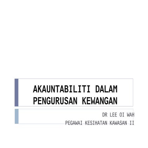 Akauntabiliti dalam pengurusan kewangan