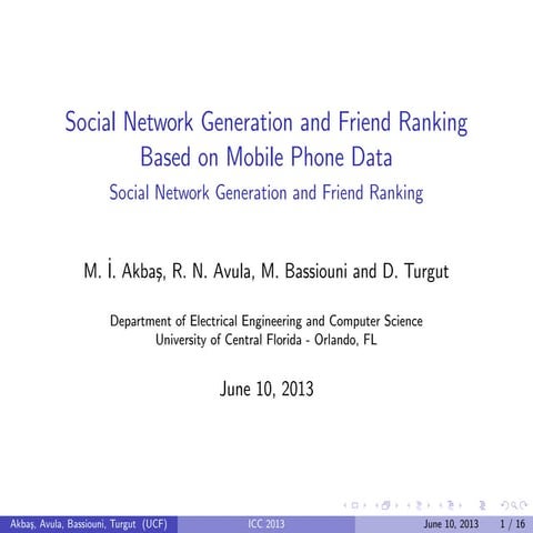 Social Network Generation and Friend Ranking Based on Mobile Phone Data