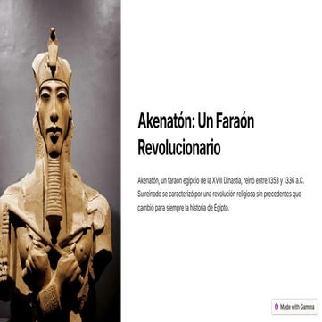 Akenatón: el reinado de un faraón revolucionario. | PDF
