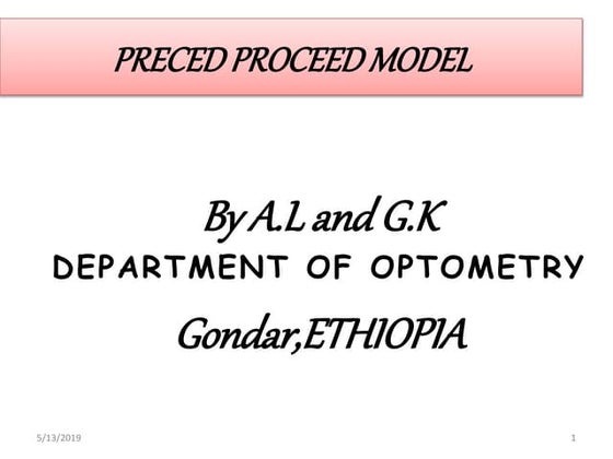 Precede Proceed Model PPT Precede Proceed Model PPT