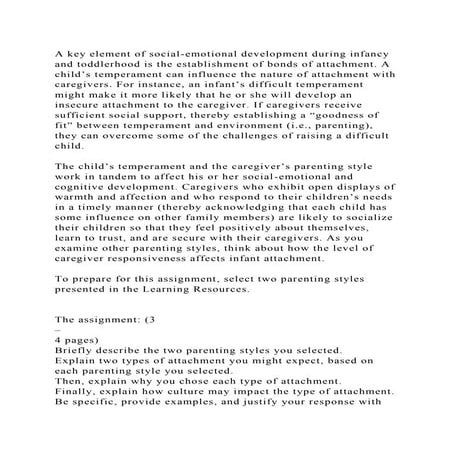 A key element of social-emotional development during infancy and tod.docx