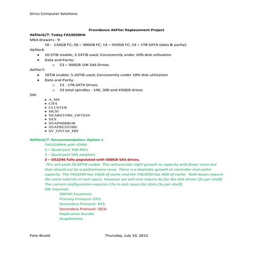 Akfiler upgrades providence july 2012