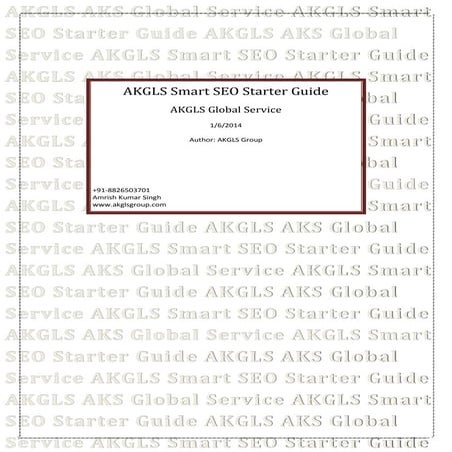 AKGLS Smart SEO Starter Guide