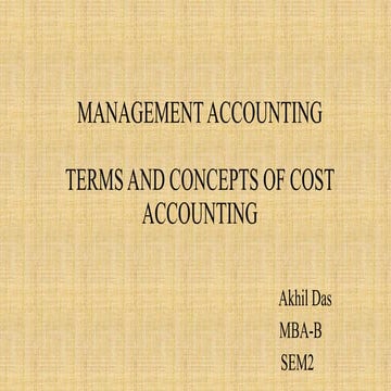 terms and concepts of cost accounting