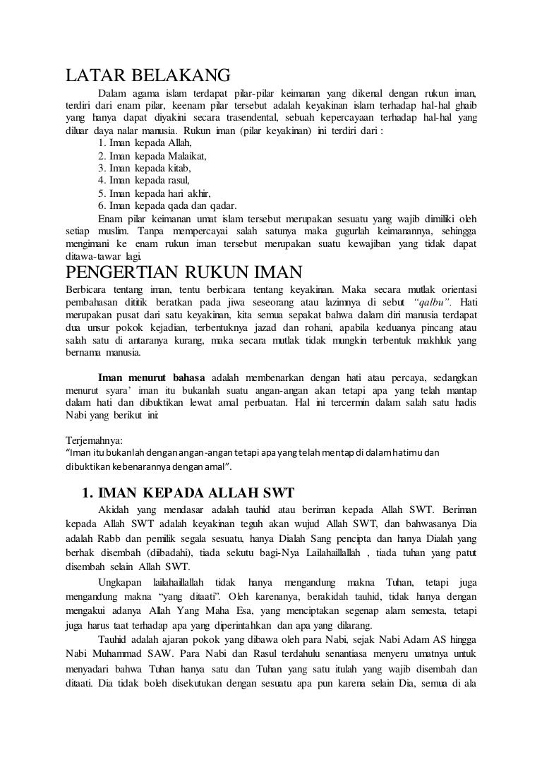 Makalah Rukun Iman