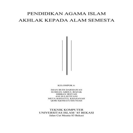 Akhlak kepada alam semesta