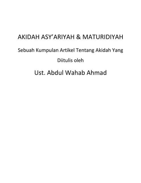 Akidah Asyariyah Compilation