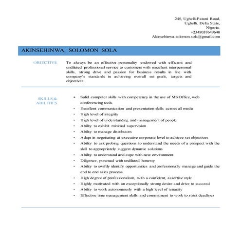 Akinsehinwa solomon sola c.v. ok