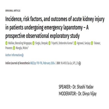 Acute kidney injury during anaesthesia PPT