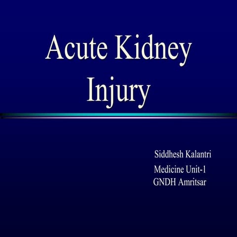 Acute kidney injury