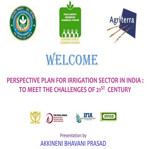 PERSPECTIVE PLAN FOR IRRIGATION SECTOR IN INDIA