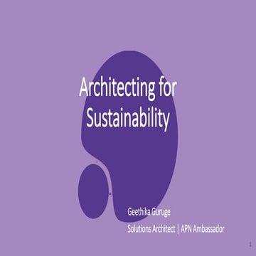 Architecting for Sustainability