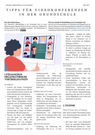 AK Medienbildung Grundschule - Tipps für Videokonferenzen